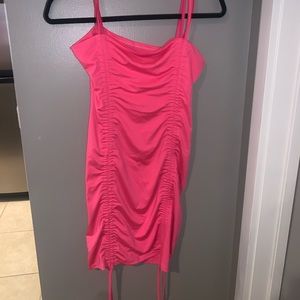 Neon pink tight dress